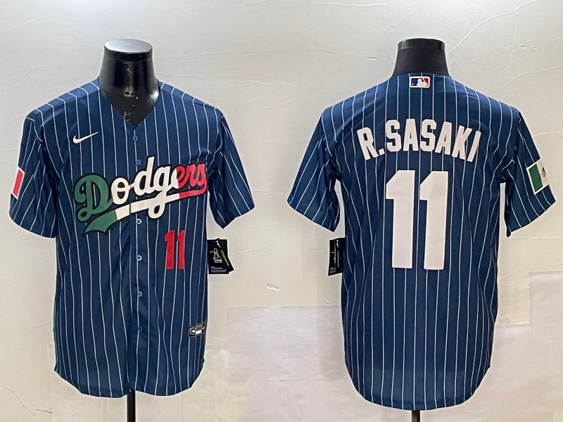 Men Los Angeles Dodgers 11 R Sasaki blue 2025 MLB nike jersey style 4